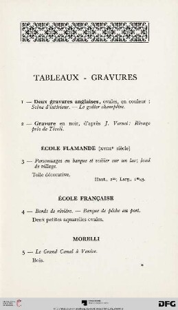 Tableaux - Gravures (Nr. 1-10)