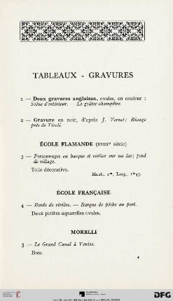 Tableaux - Gravures (Nr. 1-10)