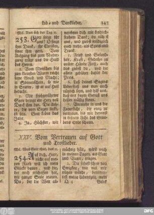 XXV. Vom Vertrauen auf Gott und Trostlieder.