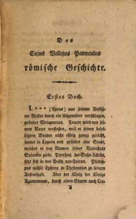 Des> Cajus Vellejus Paterkulus römische Geschichte