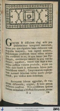 Dissertatio Inauguralis Medica Sistens Historiam Vermium Et Febrem Verminosam.