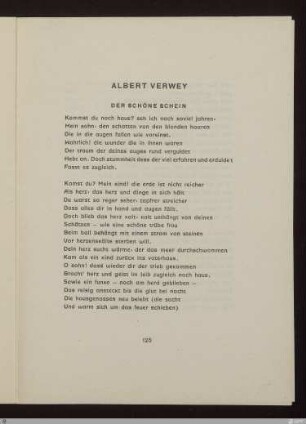 Der schöne Schein : [SW XV: keine Sigle]; [SW XV, S. 106-108/156-157] / Albert Verwey