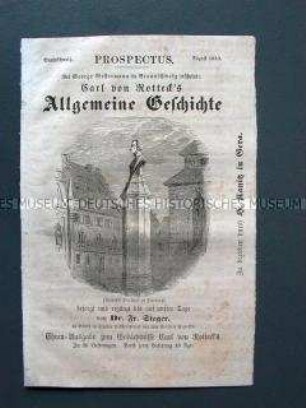 Carl von Rotteck's Allgemeine Geschichte. Werbeblatt des George Westermann Verlags Braunschweig