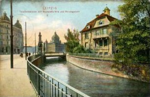 Leipzig: Tauchnitzbrücke mit Nauhardt's Villa und Reichsgericht