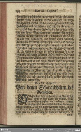 Das XL. Capitel. Von denen Schwachheiten des Menschen