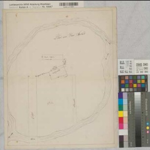 Stockum (Hamm) Gutshaus Lageplan Anf. 19.Jh. o.M. 49 x 39 Skizze von Romberg-Brünninghausen