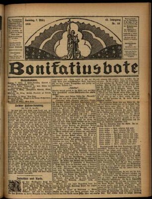 Erste Ausgabe vom Sonntag, den 07. März 1926.