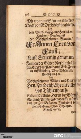[IX.] Die zwar im Sturm erblickte/ Doch von GOtt höchstbeglückte...