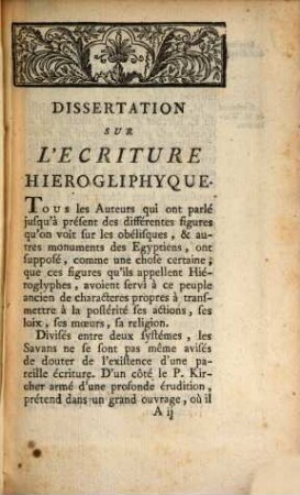 Dissertation sur l'écriture hiéroglyphique