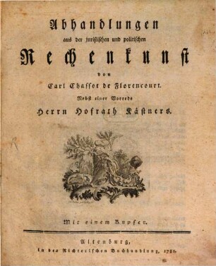 Abhandlungen aus der juristischen und politischen Rechenkunst
