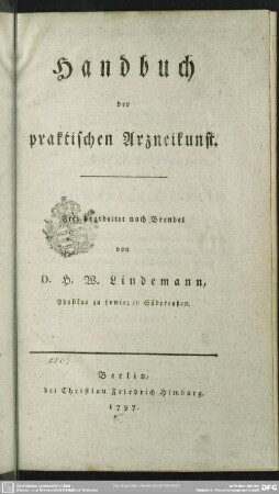 Handbuch der praktischen Arzneikunst