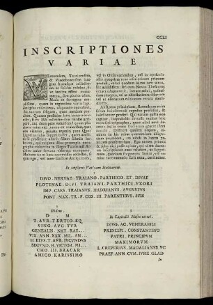 Inscriptiones Variae.