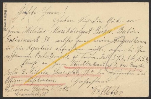 Brief an B. Schott's Söhne : 23.11.1901