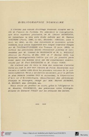 Bibliographie sommaire