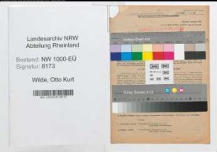 Entnazifizierung Otto Kurt Wilde, geb. 31.01.1898 (Obersteuerinspektor)