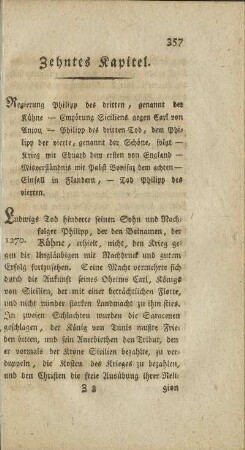 Zehntes Kapitel. Regierung Philipp des dritten, genannt der Kühne. ...