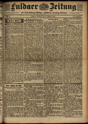 Erste Ausgabe vom Samstag, den 18. Februar 1899.