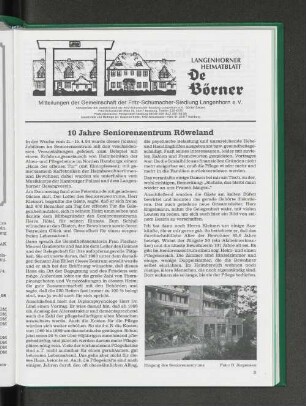 10 Jahre Seniorenzentrum Röweland