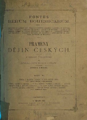 Prameny dějin českých, 5. Přibíka z radenína řeceného pulkavy kronika česká