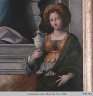Thronende Madonna mit Heiligen