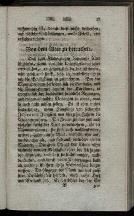 Von dem Alter zu heirathen.