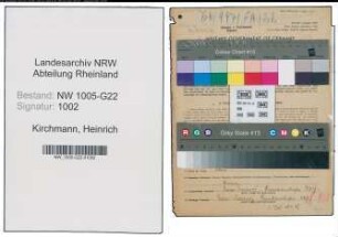 Entnazifizierung Heinrich Kirchmann , geb. 13.08.1879 (Landwirt)
