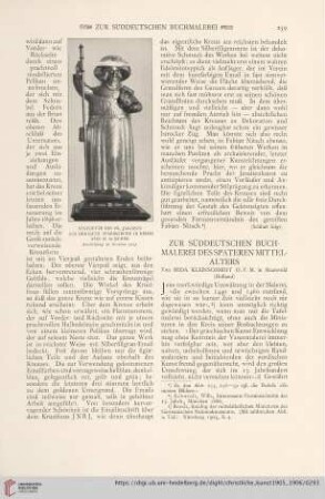 Zur süddeutschen Buchmalerei des späteren Mittelalters