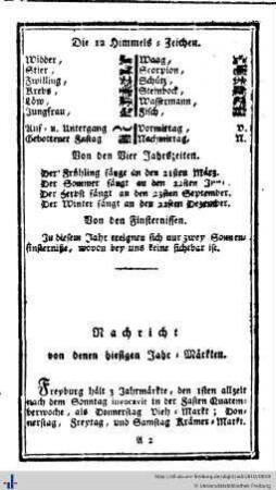 Nachricht von denen hiesigen Jahr-Märkten