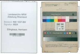 Entnazifizierung Hermann Ellinghaus , geb. 16.09.1907 (Handwerker)