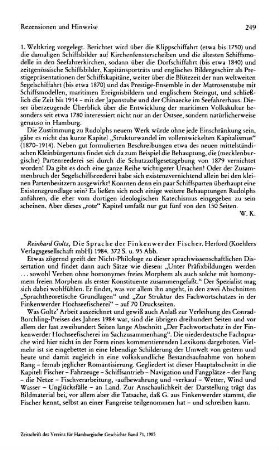 Goltz, Reinhard :: Die Sprache der Finkenwerder Fischer : Herford, Koehler, 1984