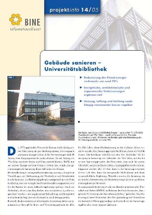 Gebäude sanieren - Universitätsbibliothek.