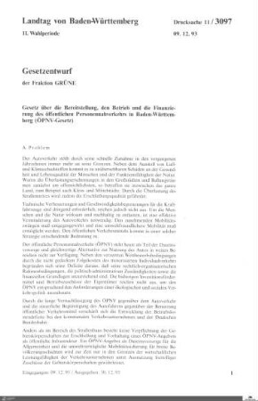 Gesetzentwurf der Grünen: ÖPNV-Gesetz