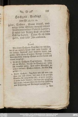 Hochzeit-Predigt über Ps. 45, 11. 12.