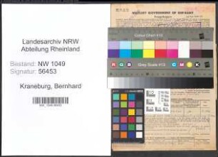 Entnazifizierung Bernhard Kraneburg , geb. 03.07.1906 (Lehrer)
