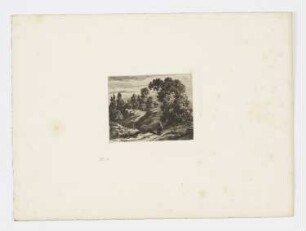 Hügelige Landschaft mit Wanderer, aus: "Croquis noirs"