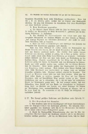 § 27. Der Kampf zwischen Kaisertum und Papsttum unter Heinrich IV.