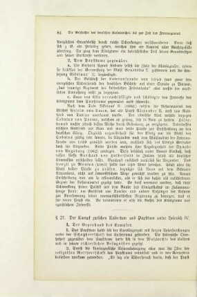 § 27. Der Kampf zwischen Kaisertum und Papsttum unter Heinrich IV.