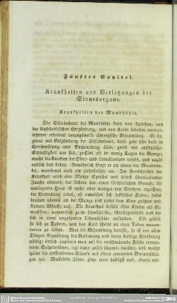 Fünftes Capitel. Krankheiten und Verletzungen der Sinnesorgane