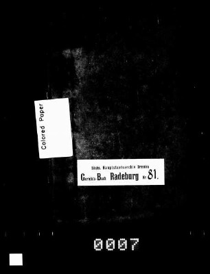 Gerichtshandelsbuch der Stadt Radeburg, Bd. 12