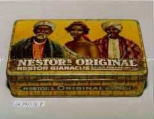 Blechdose für 100 Stück Zigaretten "NESTORS ORIGINAL NESTOR CIANACLIS G.M.B.H. FRNKFURT A./M."