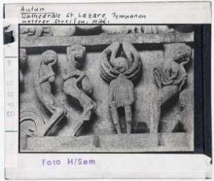 Autun: Kathedrale Saint-Lazare, Westportal, Tympanon, Verdammte in der Hölle