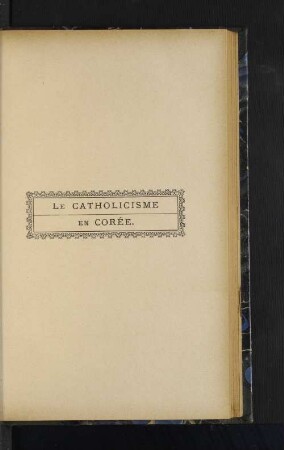 Le catholicisme en Coree.