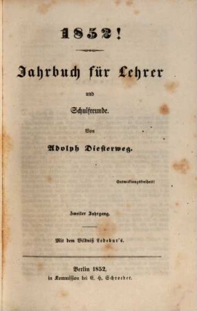 Jahrbuch für Lehrer und Schulfreunde. 2, 2. 1852