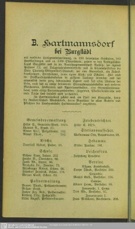 B. Hartmannsdorf bei Burgstädt