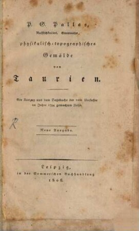 Physikalisch-topographisches Gemälde von Taurien