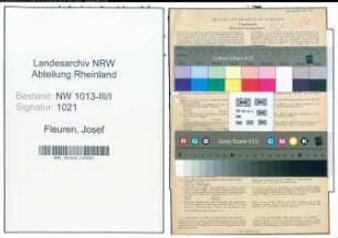 Entnazifizierung Josef Fleuren , geb. 19.11.1899 (Arbeiter)
