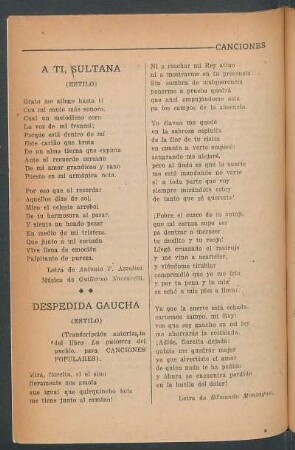 Despedida gaucha : (Estilo)