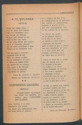 Despedida gaucha : (Estilo)