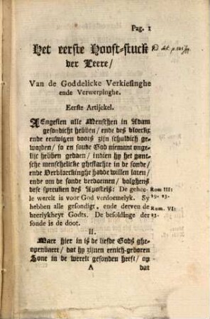 Canones synodi nationalis Dordracenae ofte oordeel des synodi nationalis der gereformeerde Kercken van de Vereenigde Nederlanden ghehouden binnen Dordrecht inden jare 1618 ende 1619