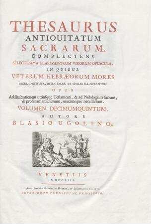 In: Thesaurus Antiquitatum Sacrarum ; Band 15